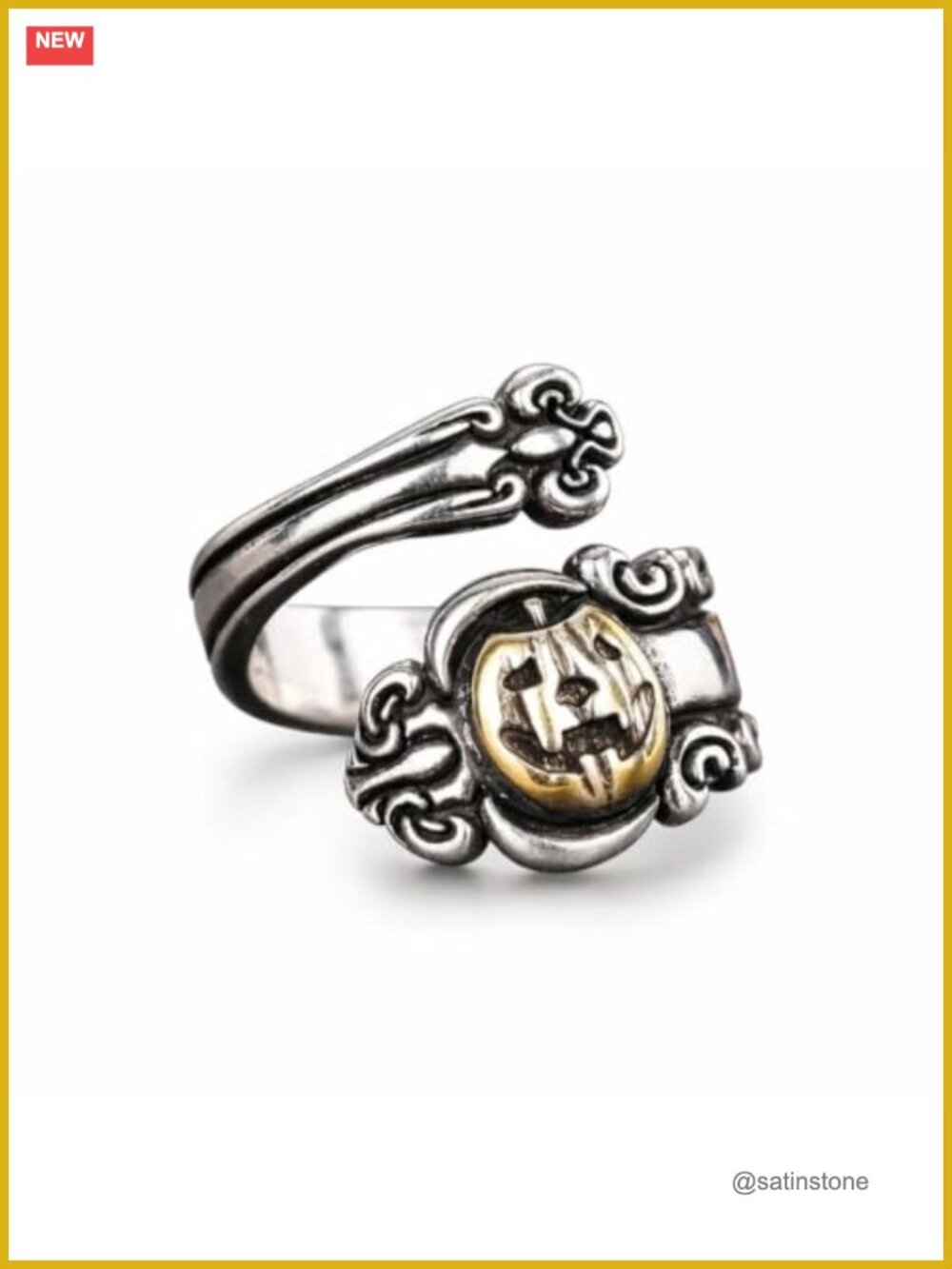Adjustable Open Band Pumpkin Ring Copper Statement Stackable